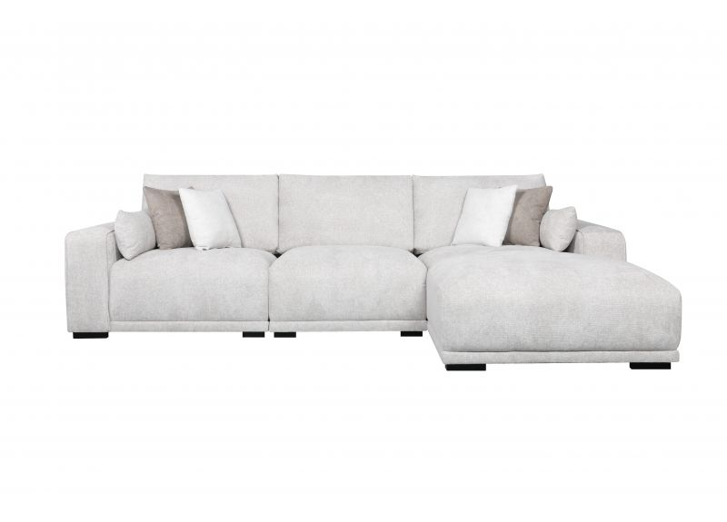 2 Seater with Chaise Fabric Sofa in Thick Seat Cushions - Jimna